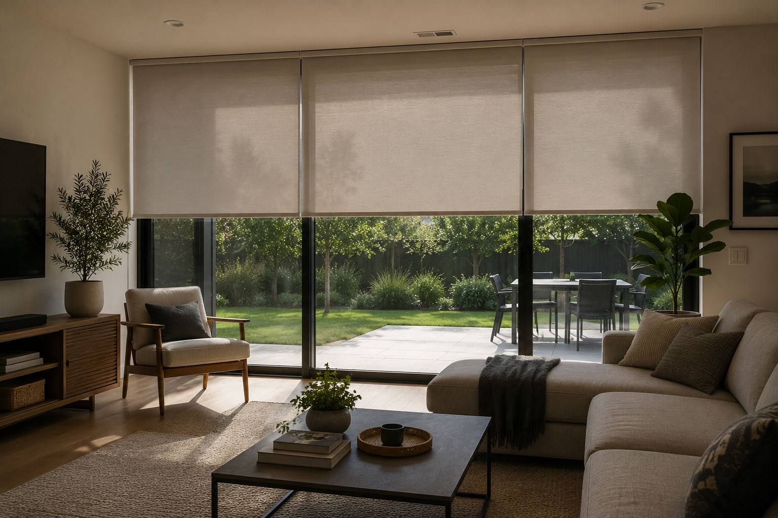 Shades shown in a modern interior